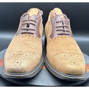 Calto Oxford Shoes Men 9 Brown Suede Wingtip Elevator Groom 3 Height Increase